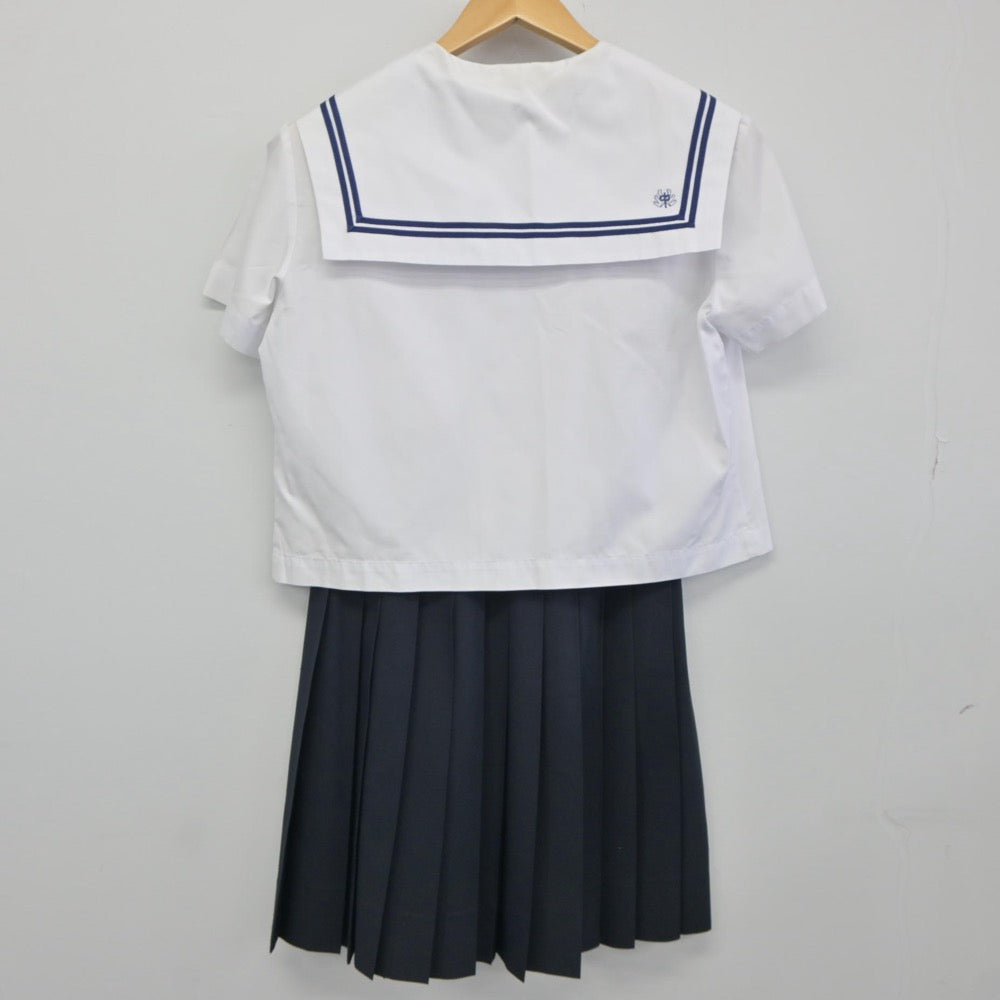 【中古】新潟県 柿崎中学校 女子制服 3点（セーラー服・セーラー服・スカート）sf025092