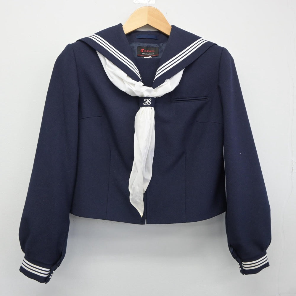 【中古】千葉県 船穂中学校 女子制服 3点（セーラー服・スカート）sf025096