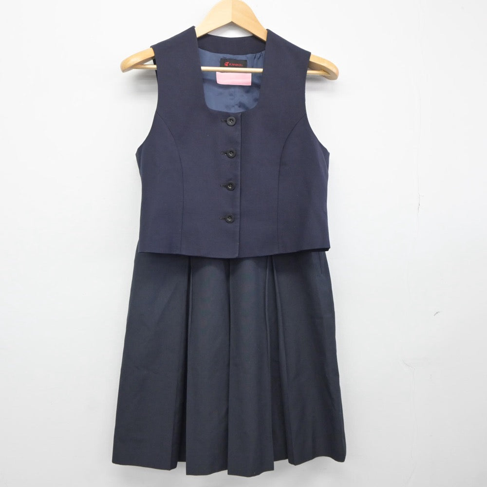 【中古】福岡県 城南高等学校 女子制服 2点（ベスト・スカート）sf025099