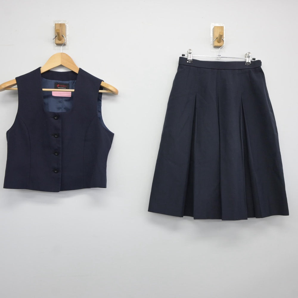 【中古】福岡県 城南高等学校 女子制服 2点（ベスト・スカート）sf025099