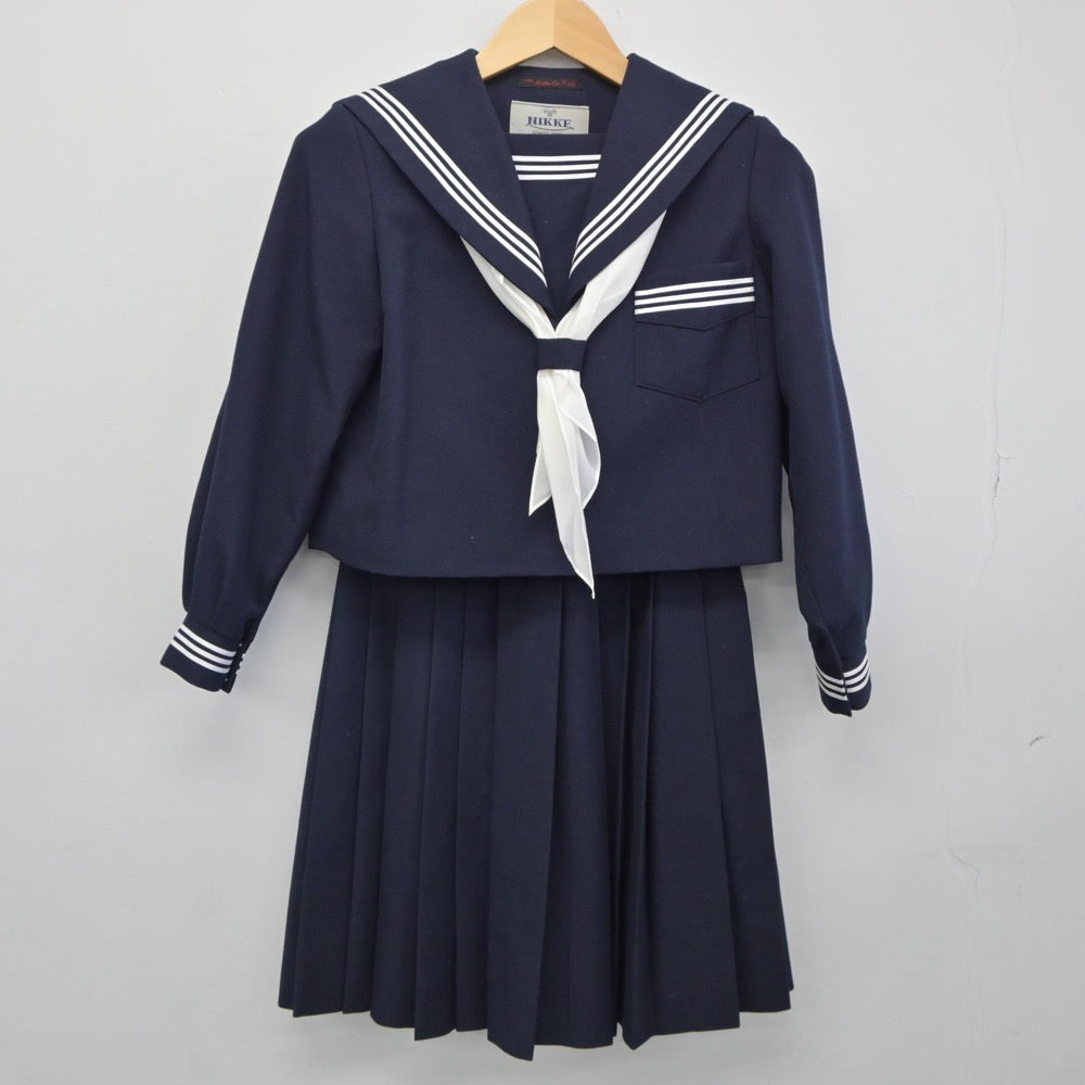 【中古】兵庫県 学文中学校 女子制服 3点（セーラー服・スカート）sf025100