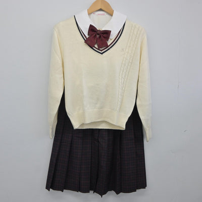 【中古】兵庫県 香寺高等学校 女子制服 6点（ブレザー・シャツ・ニット・スカート）sf025103