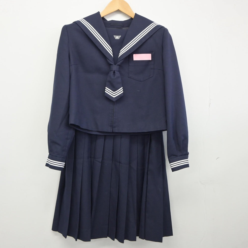 【中古】大分県 中部中学校 女子制服 3点（セーラー服・スカート）sf025105