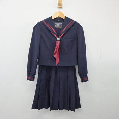 【中古】埼玉県 小川東中学校 女子制服 3点（セーラー服・スカート）sf025119