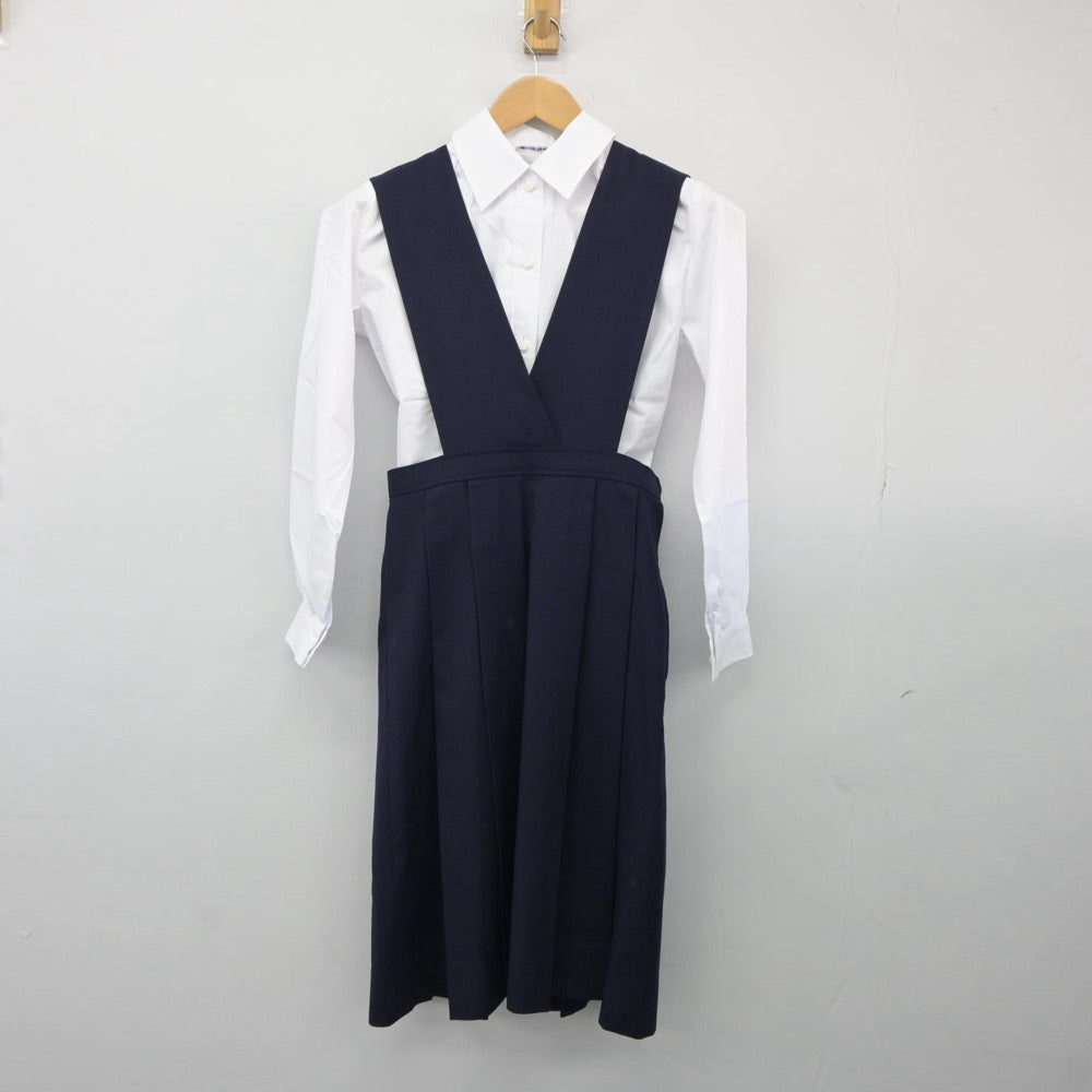 【中古】熊本県 熊本信愛女学院中学校 女子制服 5点（ブレザー・シャツ・ジャンパースカート）sf025140