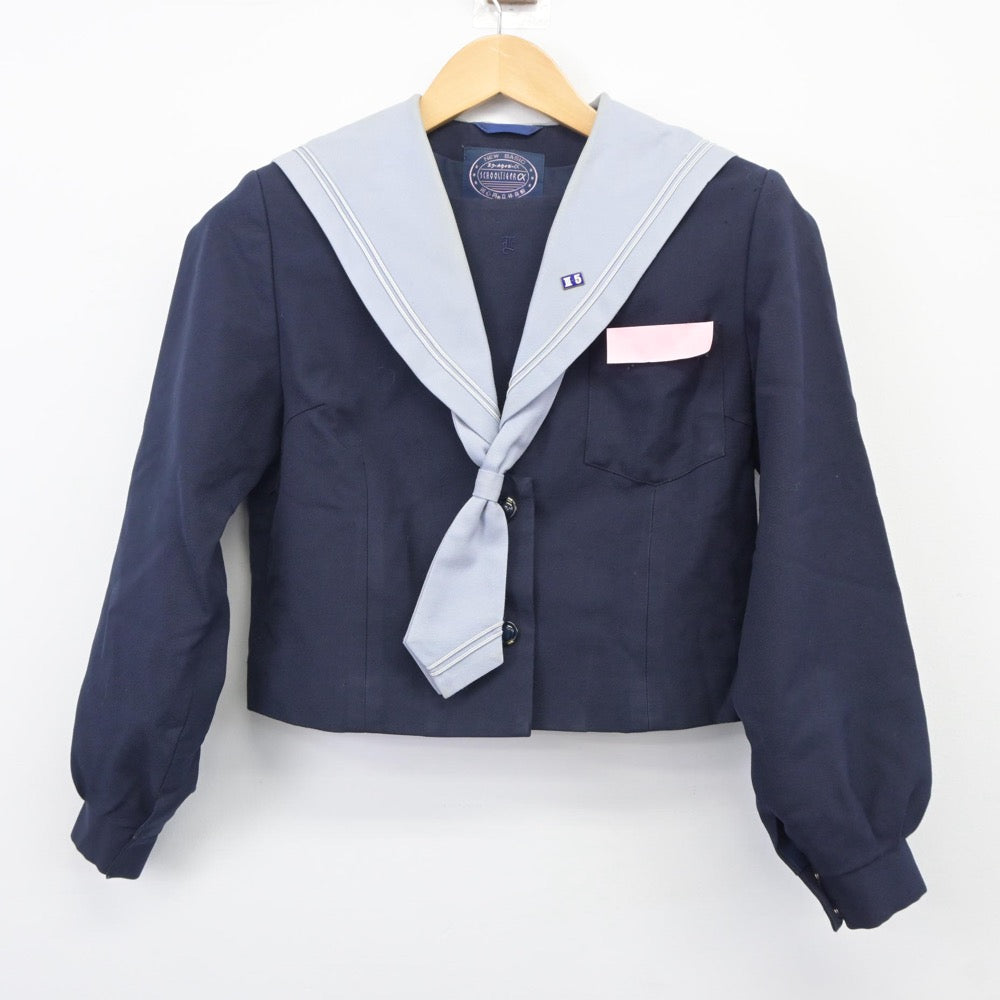 【中古】徳島県 藍住東中学校 女子制服 3点（セーラー服・スカート）sf025148