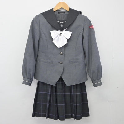 【中古】愛知県 杜若高等学校 女子制服 5点（セーラー服・ニット・スカート）sf025150