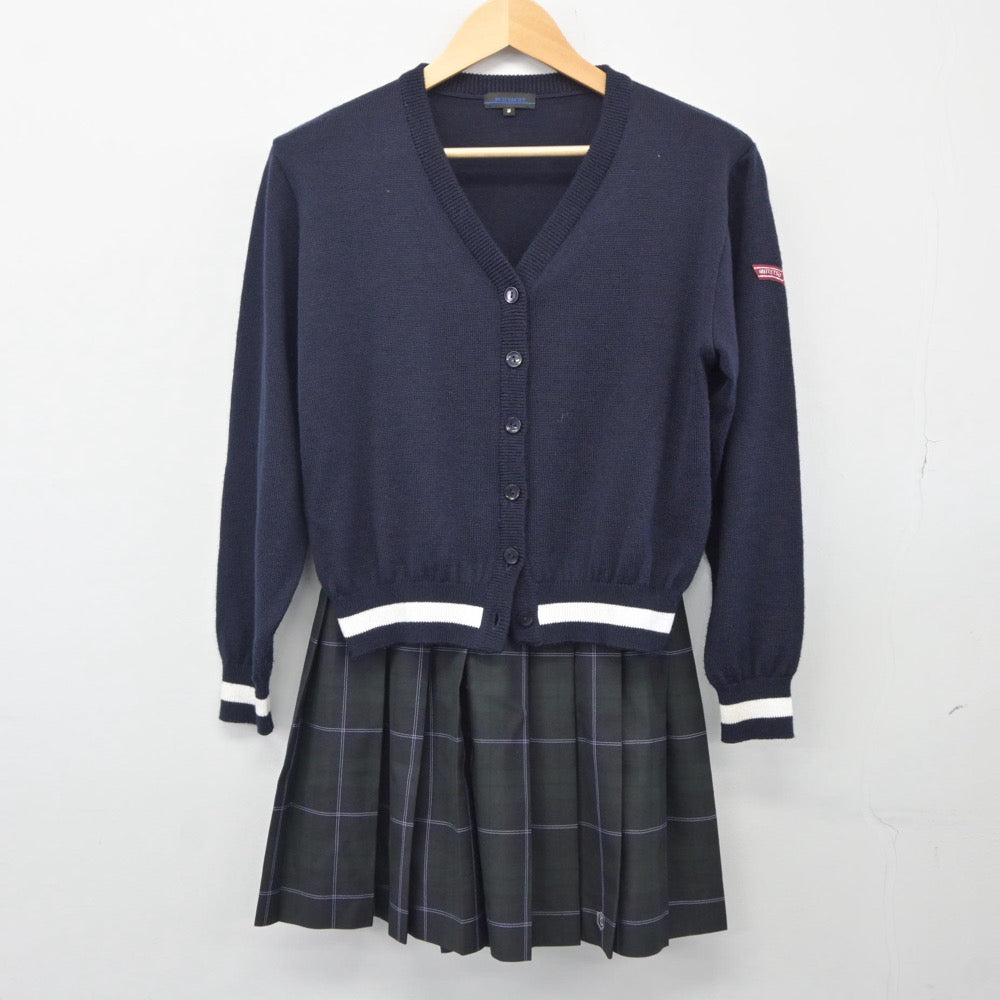 【中古】愛知県 杜若高等学校 女子制服 5点（セーラー服・ニット・スカート）sf025150