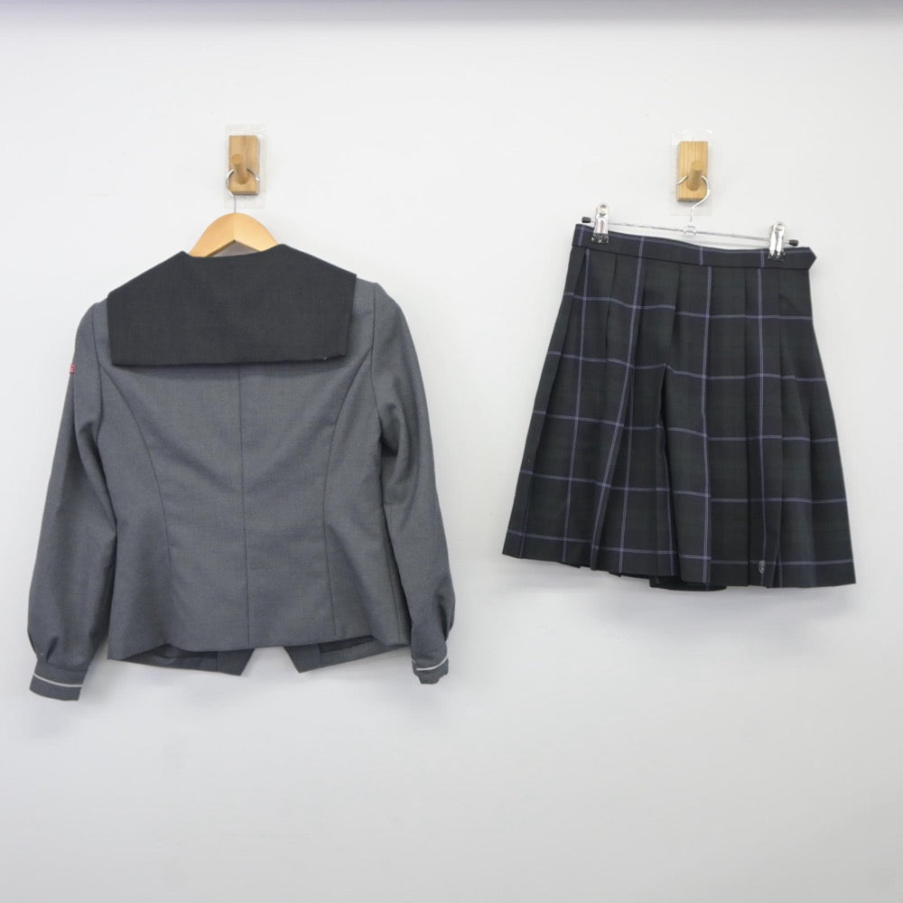 【中古】愛知県 杜若高等学校 女子制服 5点（セーラー服・ニット・スカート）sf025150