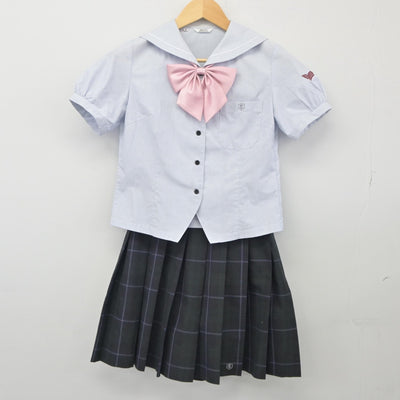 【中古】愛知県 杜若高等学校 女子制服 5点（シャツ・ニット・スカート）sf025151