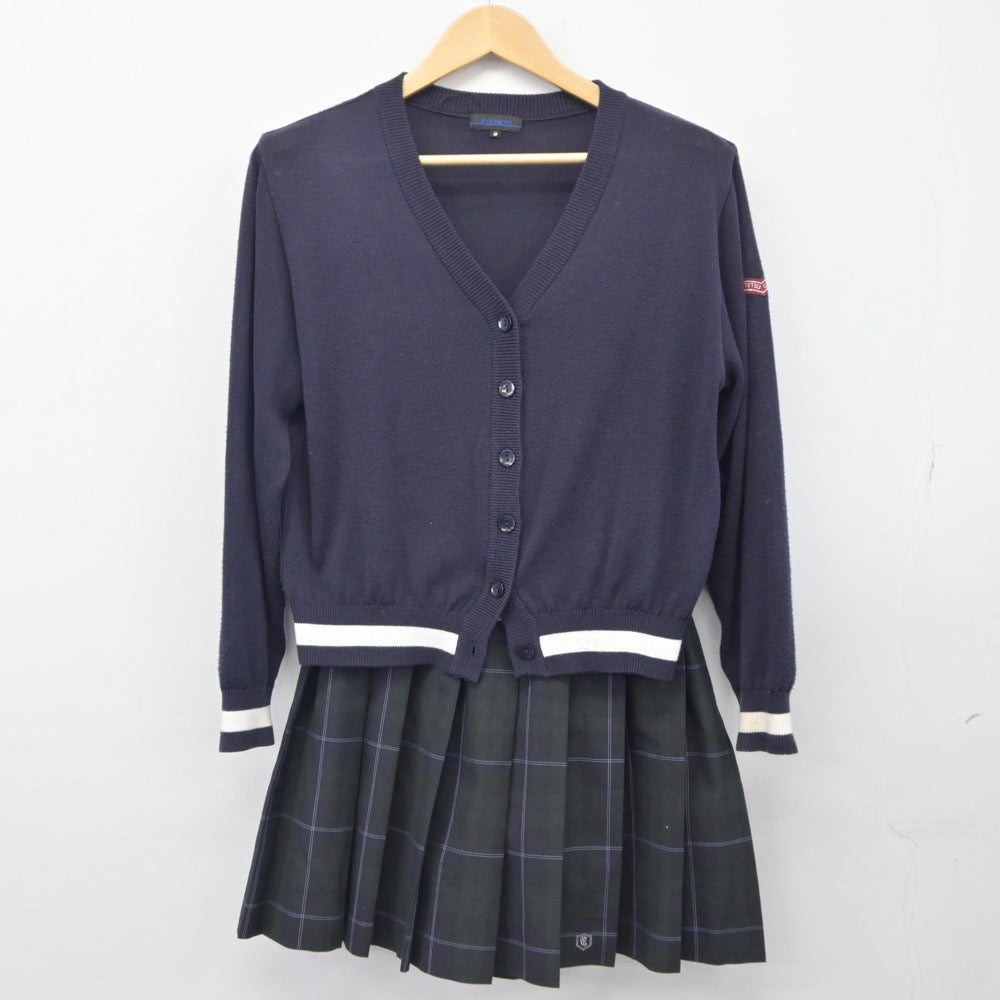 【中古】愛知県 杜若高等学校 女子制服 5点（シャツ・ニット・スカート）sf025151