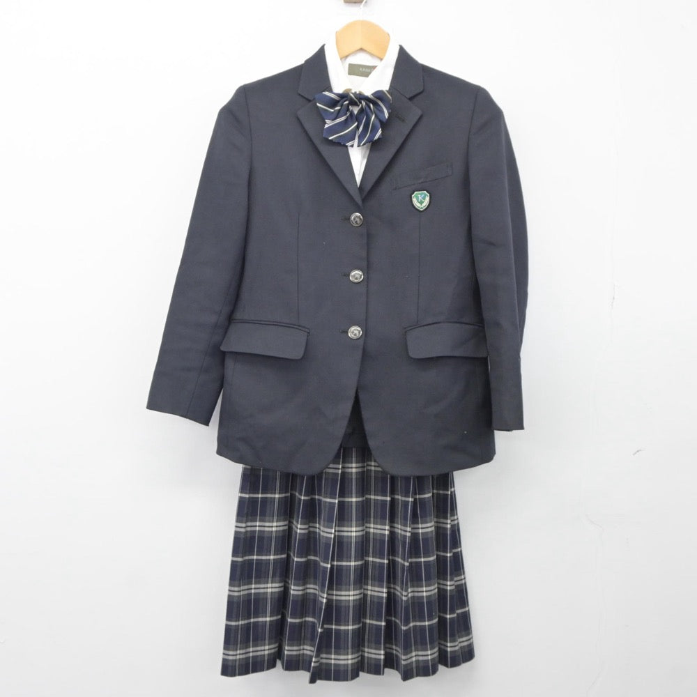 【中古】福岡県 輝翔館中等教育学校 女子制服 4点（ブレザー・シャツ・スカート）sf025155