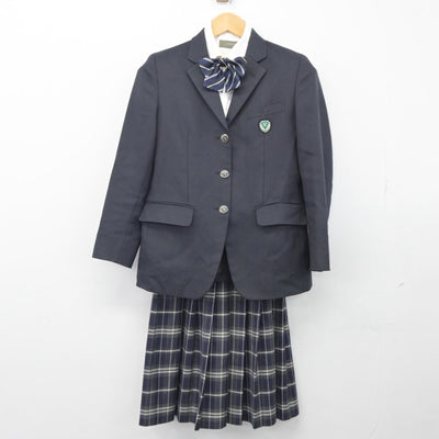 【中古】福岡県 輝翔館中等教育学校 女子制服 4点（ブレザー・シャツ・スカート）sf025155