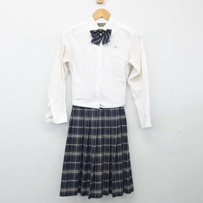 【中古】福岡県 輝翔館中等教育学校 女子制服 4点（ブレザー・シャツ・スカート）sf025155