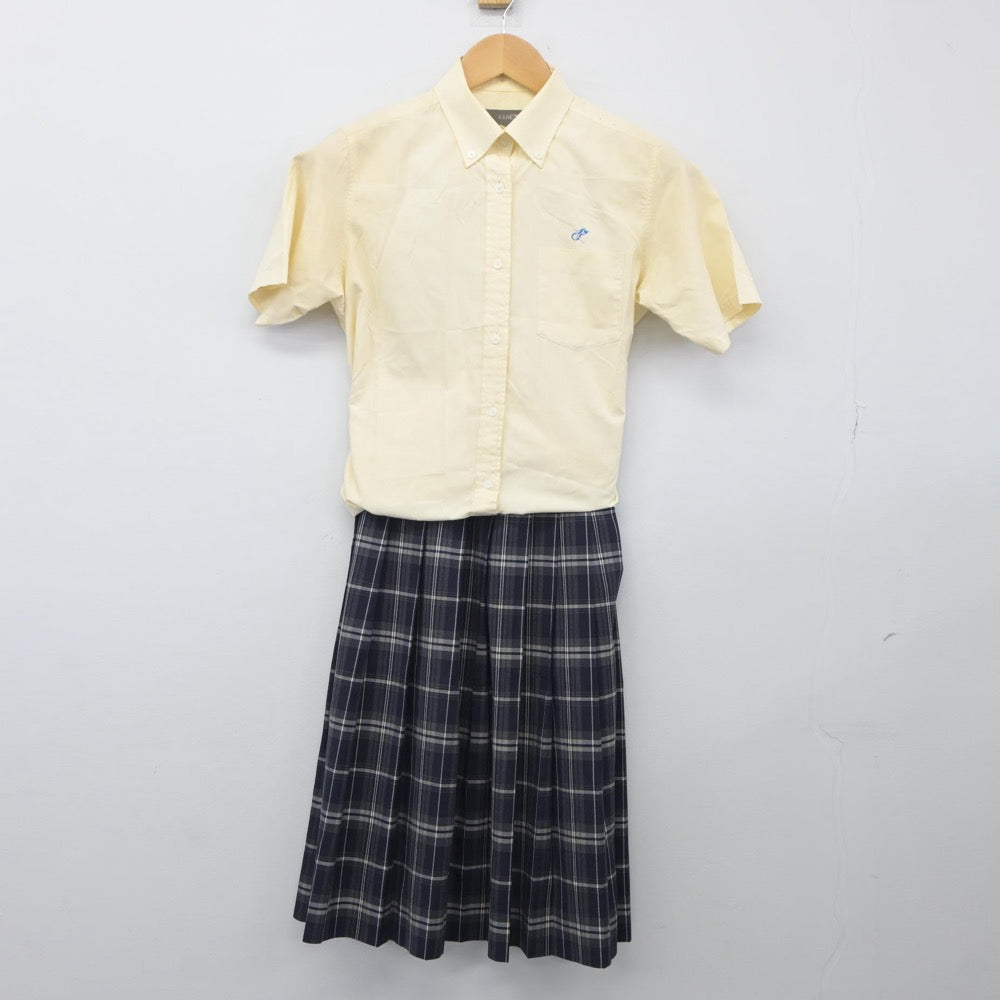 【中古】福岡県 輝翔館中等教育学校 女子制服 5点（シャツ・ニットベスト・スカート）sf025156