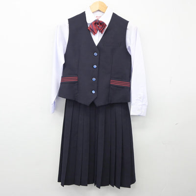 【中古】長崎県 長崎東中学校 女子制服 6点（ブレザー・シャツ・ベスト・スカート）sf025165