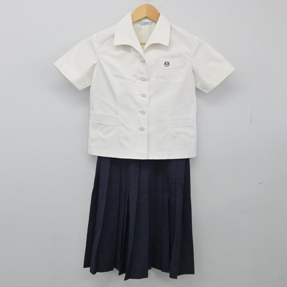 【中古】長崎県 長崎東中学校 女子制服 2点（シャツ・スカート）sf025166