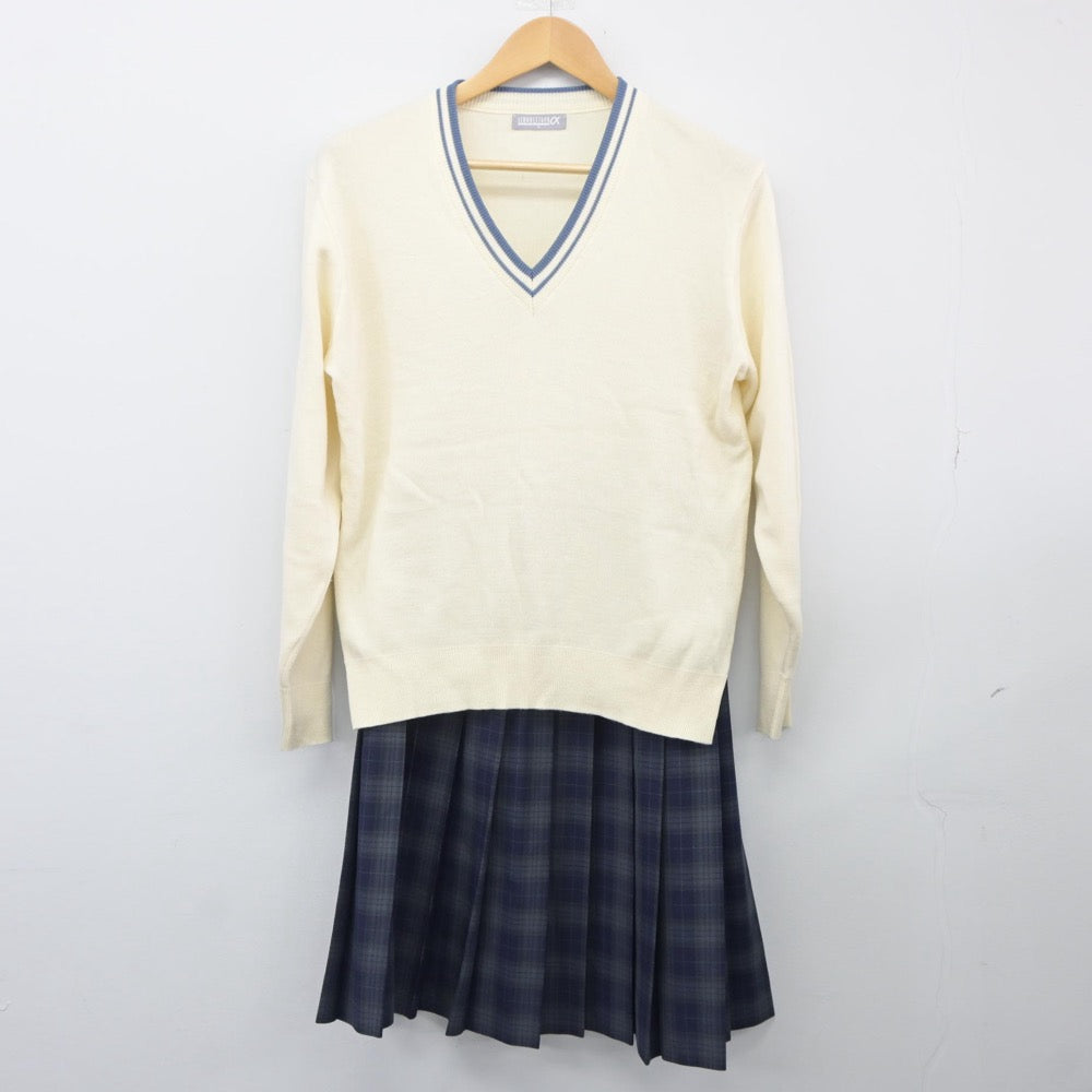 【中古】広島県 城南中学校 女子制服 3点（ブレザー・ニット・スカート）sf025180