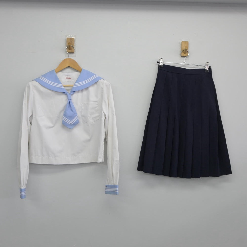 【中古】福島県 向陽中学校 女子制服 3点（セーラー服・スカート）sf025190