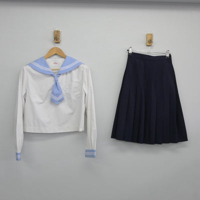 【中古】福島県 向陽中学校 女子制服 3点（セーラー服・スカート）sf025190