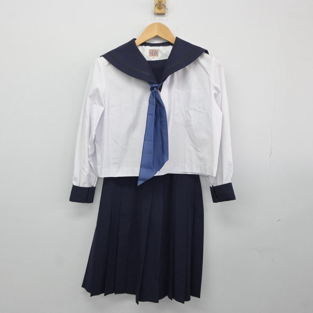 【中古】岩手県 盛岡商業高等学校 女子制服 4点（セーラー服・シャツ・スカート）sf025196