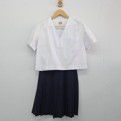 【中古】岩手県 盛岡商業高等学校 女子制服 4点（セーラー服・シャツ・スカート）sf025196