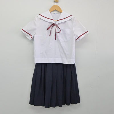 【中古】静岡県 門池中学校 女子制服 3点（セーラー服・スカート）sf025221