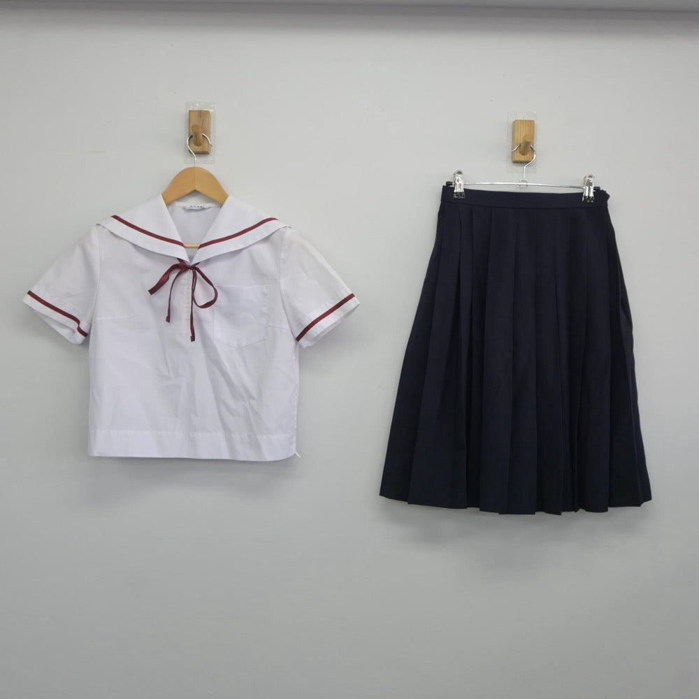 【中古】静岡県 門池中学校 女子制服 3点（セーラー服・スカート）sf025221