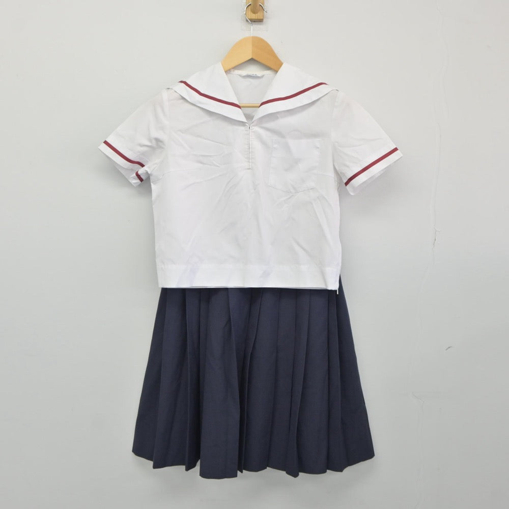 【中古】静岡県 門池中学校 女子制服 4点（セーラー服・スカート）sf025222