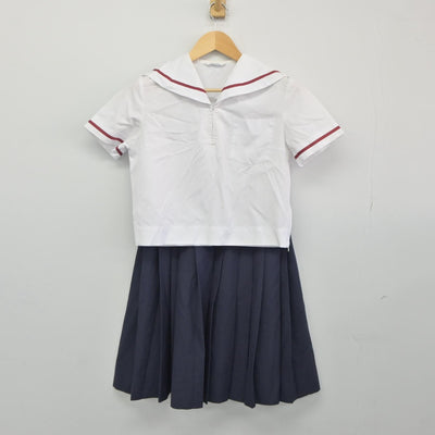 【中古】静岡県 門池中学校 女子制服 4点（セーラー服・スカート）sf025222