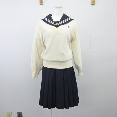 【中古】東京都 目白研心高等学校 女子制服 4点（セーラー服・ニット・ブレザー・スカート）sf025238