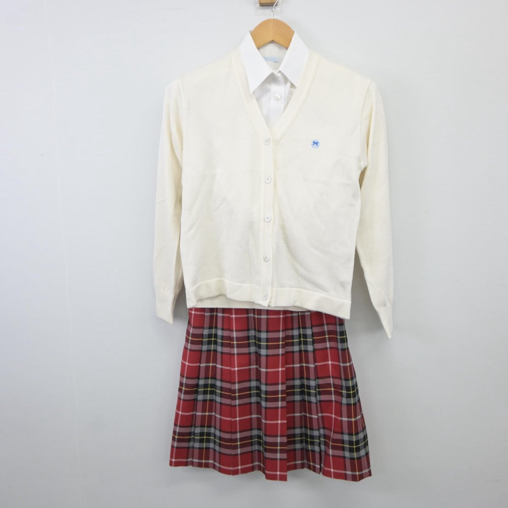 【中古】熊本県 熊本マリスト学園中学校 女子制服 4点（ブレザー・シャツ・ニット・スカート）sf025250