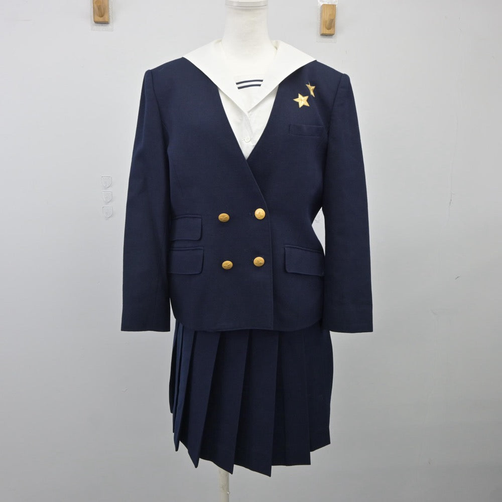 【中古】岡山県 就実高等学校 女子制服 3点（ブレザー・シャツ・スカート）sf025253