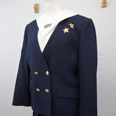 【中古】岡山県 就実高等学校 女子制服 3点（ブレザー・シャツ・スカート）sf025253