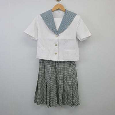 【中古】岡山県 就実高等学校 女子制服 2点（セーラー服・スカート）sf025256