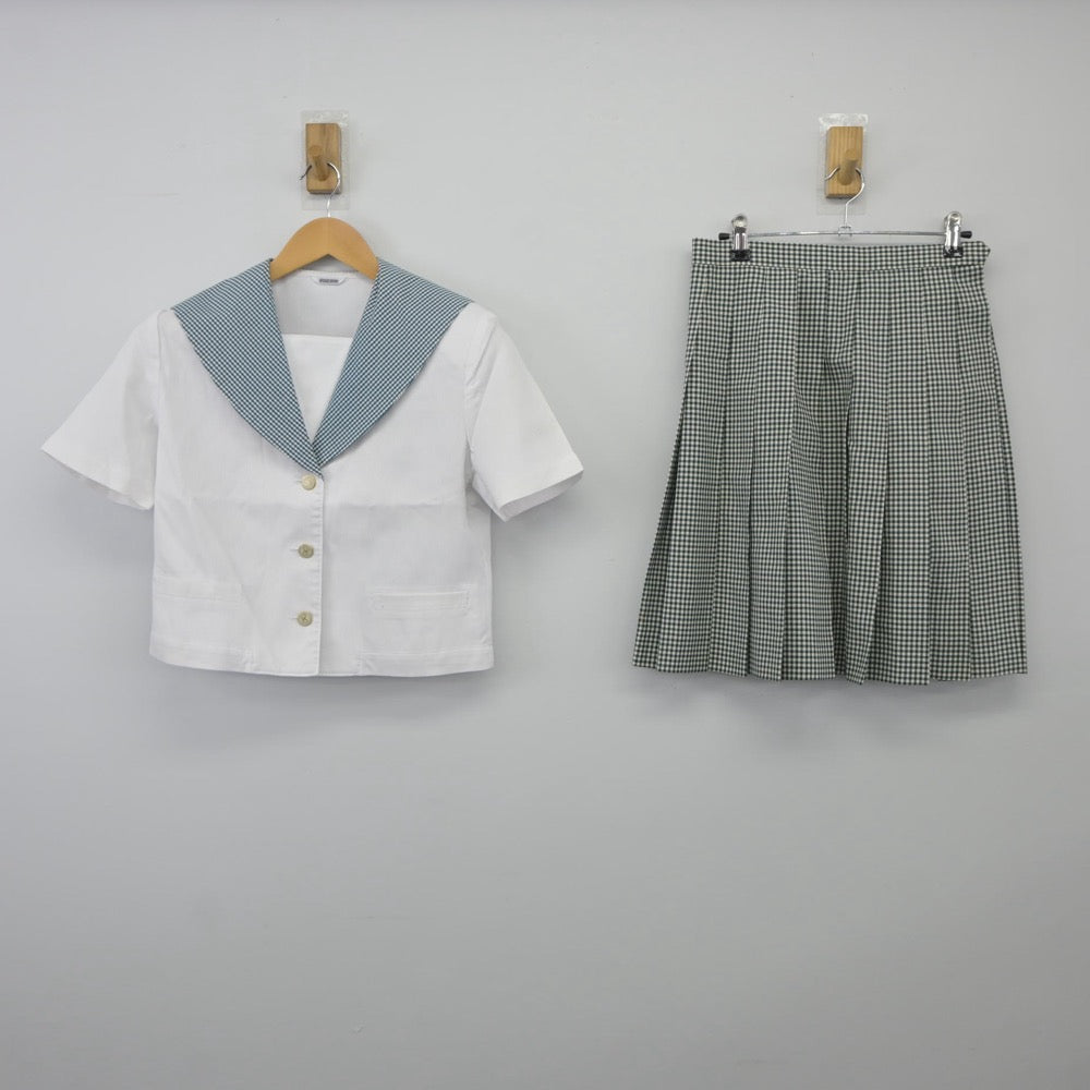 【中古】岡山県 就実高等学校 女子制服 2点（セーラー服・スカート）sf025256