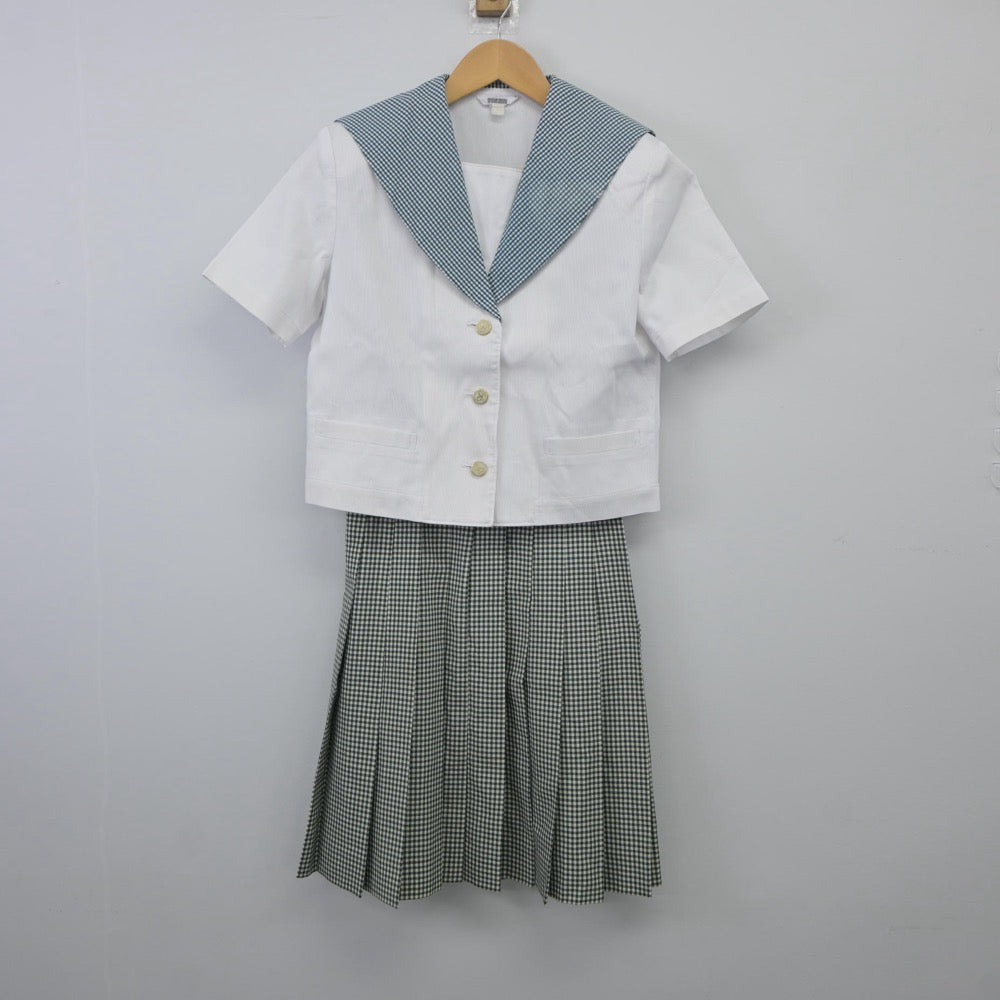 【中古】岡山県 就実高等学校 女子制服 2点（セーラー服・スカート）sf025257