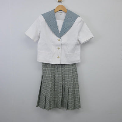 【中古】岡山県 就実高等学校 女子制服 2点（セーラー服・スカート）sf025257