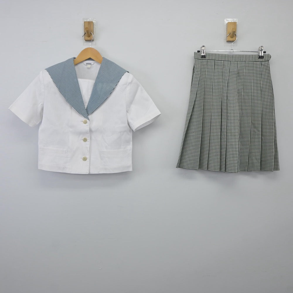 【中古】岡山県 就実高等学校 女子制服 2点（セーラー服・スカート）sf025257