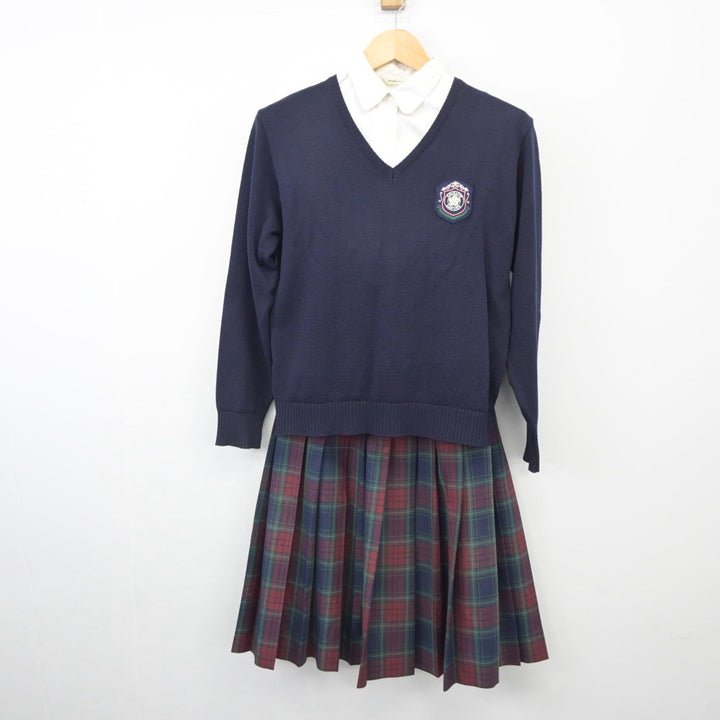 【中古】福岡県 筑陽学園高等学校 女子制服 4点（ブレザー・ニット・シャツ・スカート）sf025270