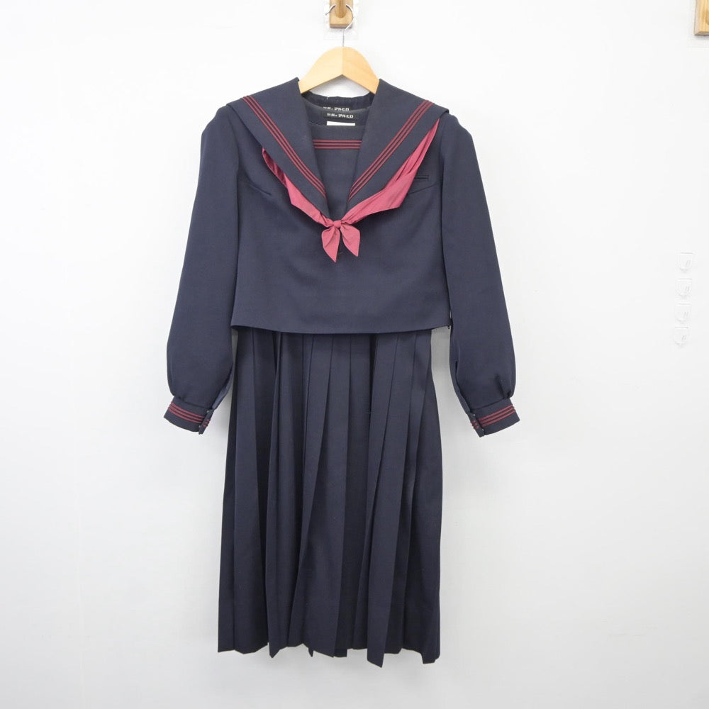 【中古】福岡県 久留米市立宮ノ陣中学校 女子制服 2点（セーラー服・ジャンパースカート）sf025273