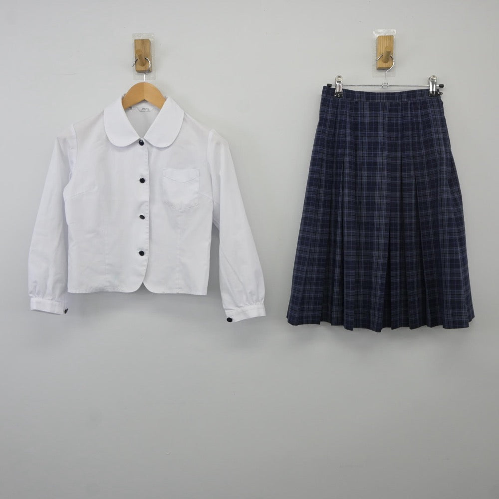 【中古】福井県 福井市明道中学校 女子制服 2点（シャツ・スカート）sf025279