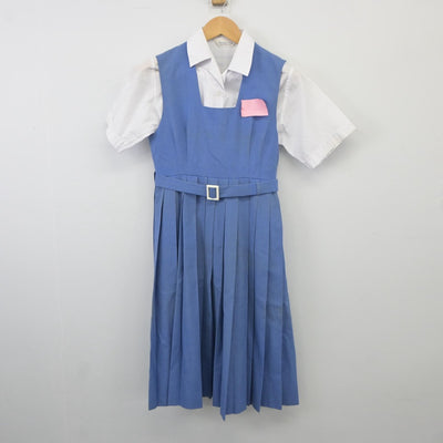 【中古】福岡県 久留米市立宮ノ陣中学校 女子制服 2点（シャツ・ジャンパースカート）sf025284