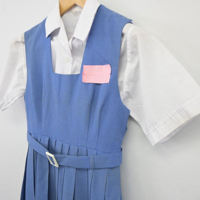 【中古】福岡県 久留米市立宮ノ陣中学校 女子制服 2点（シャツ・ジャンパースカート）sf025284