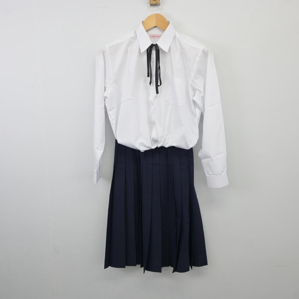 【中古】愛媛県 松山市立内宮中学校 女子制服 3点（シャツ・ニット・スカート）sf025285