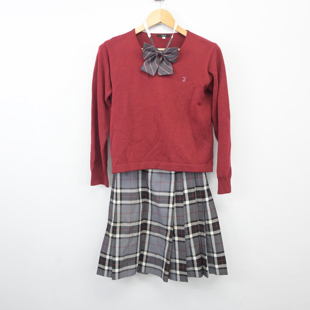 【中古】神奈川県 富士見丘学園高等学校 女子制服 4点（ブレザー・ニット・スカート）sf025290