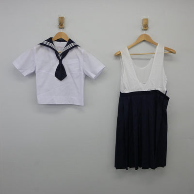 【中古】東京都 十文字中学校 女子制服 5点（セーラー服・シャツ・スカート）sf025302