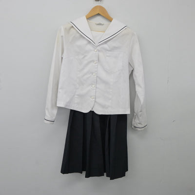 【中古】栃木県 日光明峰高等学校 女子制服 3点（セーラー服・セーラー服・スカート）sf025306