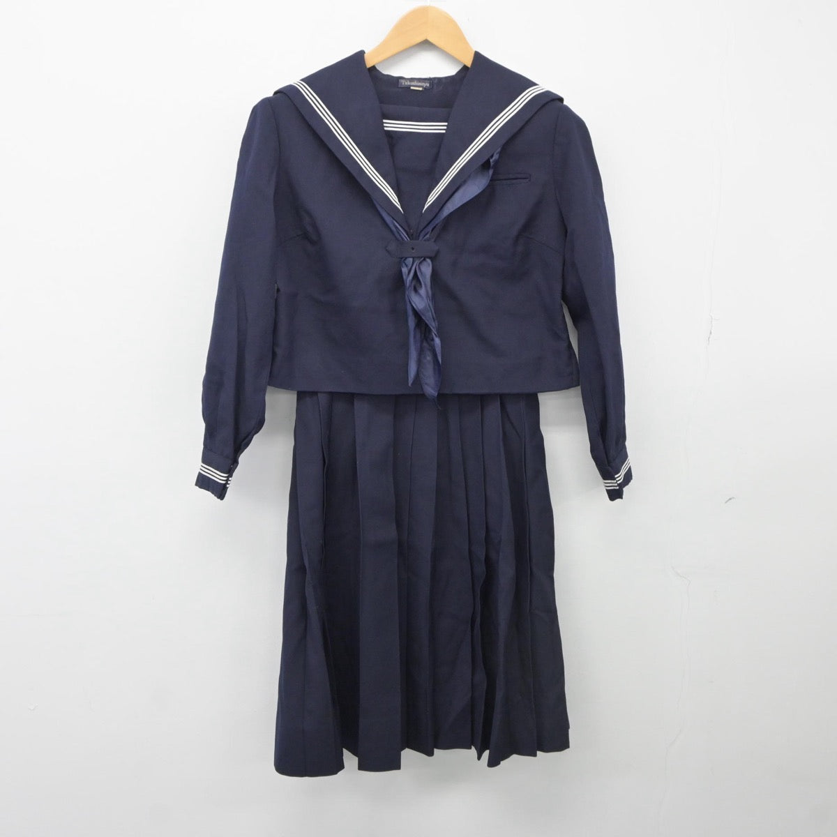 【中古】大阪府 金蘭会高等学校 女子制服 3点（セーラー服・スカート）sf025322