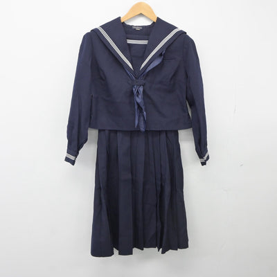 【中古】大阪府 金蘭会高等学校 女子制服 3点（セーラー服・スカート）sf025322